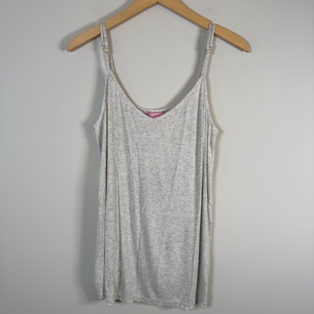 NEW Lilly Pulitzer Lorne Camisole Top Ribbed‎ Large Gray Knit Sleepwear NWT